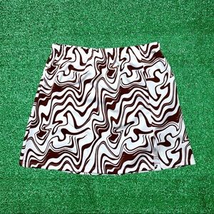 Stylish Abstract Skirt Thigh Slit Marble Pattern